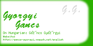 gyorgyi gancs business card